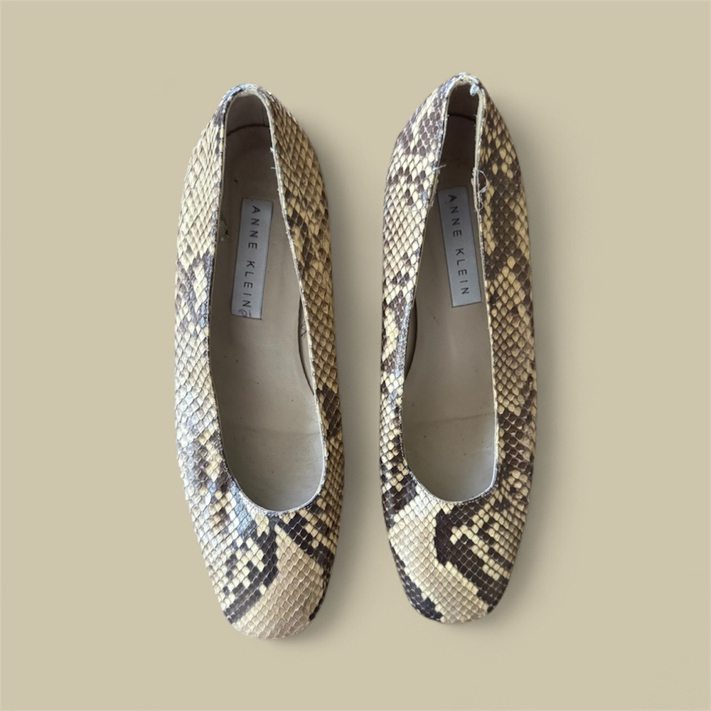 Anne Klein Snakeskin Flats